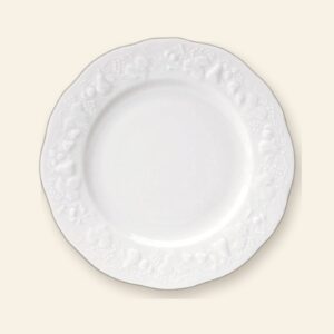 Coffret de 6 assiettes à gâteaux California Deshoulières 19 cm — porcelaine de Limoges blanche, fabriquée en France