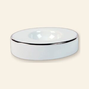 Coquetier Épure Platine Deshoulières 7,3 × 5,5 cm — porcelaine de Limoges, design minimaliste Épure Platine