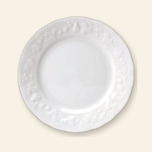 Coffret de 6 assiettes à pain California Deshoulières 16 cm — porcelaine de Limoges blanche, fabriquée en France