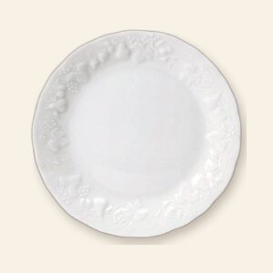 Coffret de 6 assiettes cocktail California Deshoulières 16 cm — porcelaine de Limoges blanche, fabriquée en France