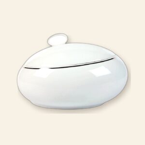 Légumier Épure Platine Deshoulières 170 cl — porcelaine de Limoges, design minimaliste Épure Platine