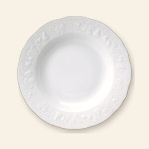 Coffret de 6 assiettes creuses à aile extra California Deshoulières 26,5 cm — porcelaine de Limoges blanche, fabriquée en France