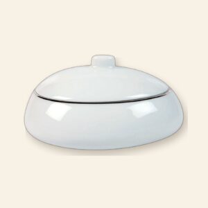 Sucrier Épure Platine Deshoulières 14 cl — porcelaine de Limoges, design minimaliste Épure Platine
