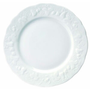 Coffret de 6 assiettes plates California Deshoulières 26,5 cm — porcelaine de Limoges blanche, fabriquée en France