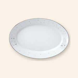 Plat ovale Carrousel Deshoulières 40 × 27,5 cm — porcelaine de Limoges, décor Carrousel