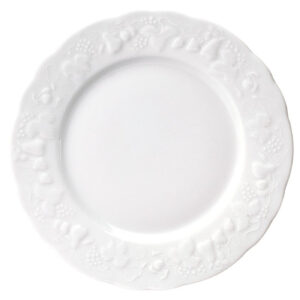 Coffret de 6 assiettes plates California Deshoulières 25,5 cm — porcelaine de Limoges blanche, fabriquée en France