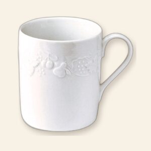 Coffret de 6 mugs California Deshoulières 33 cl — porcelaine de Limoges blanche, fabriquée en France