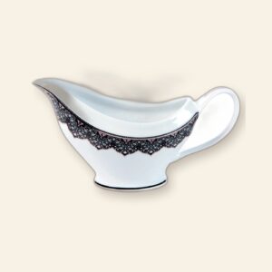Saucière Dhara bleu Deshoulières 20 cl — porcelaine de Limoges, décor oriental Dhara bleu