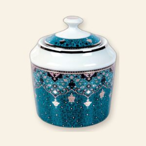 Sucrier Dhara bleu Deshoulières 25 cl — porcelaine de Limoges, décor oriental Dhara bleu