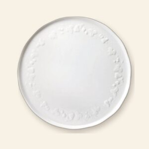 Plat à tarte California Deshoulières 30,5 cm — porcelaine de Limoges blanche, fabriquée en France