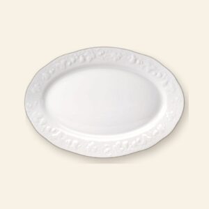 Plat ovale 12 California Deshoulières 25,5 × 24 cm — porcelaine de Limoges blanche, fabriquée en France