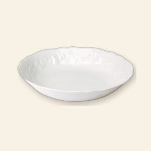 Plat rond creux California Deshoulières 28 cm — porcelaine de Limoges blanche, fabriquée en France