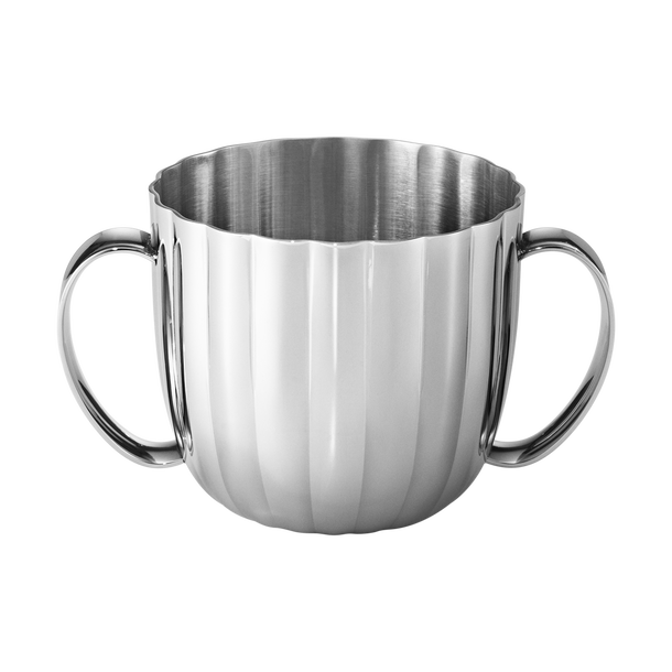set enfant assiette + tasse inox signé bernadotte Set enfant assiette + tasse inox signé Bernadotte