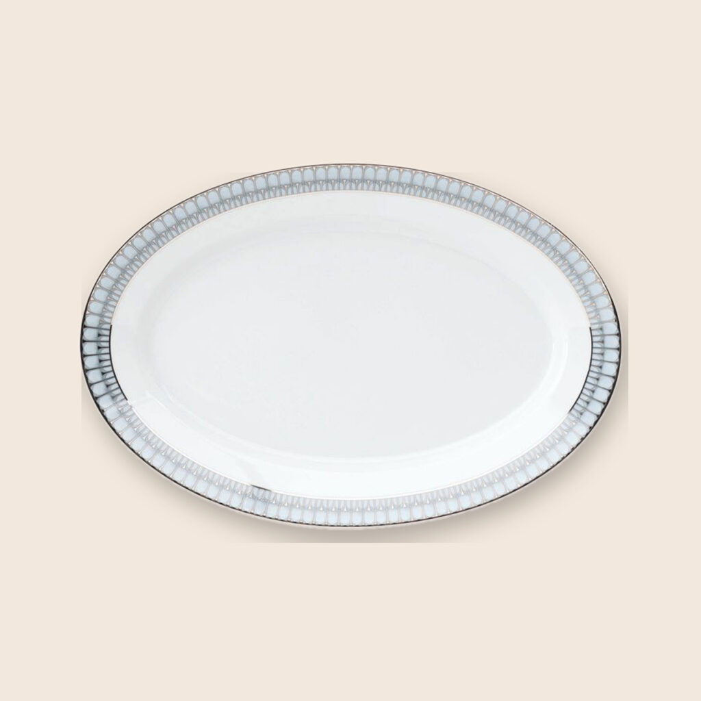 plat ovale arcades gris platine deshoulieres premium