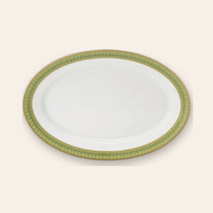 Plat ovale Arcades vert - Deshoulières