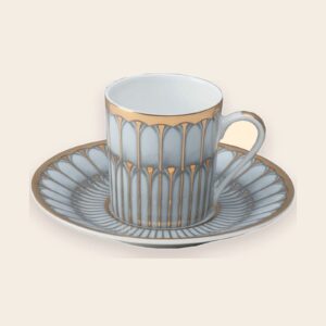 tasse et soucoupe a cafe arcades gris or deshoulieres