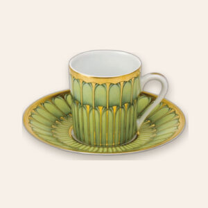 Tasse et soucoupe à café Arcades vert - Deshoulières
