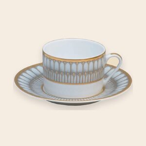 tasse et soucoupe a the arcades gris or deshoulieres