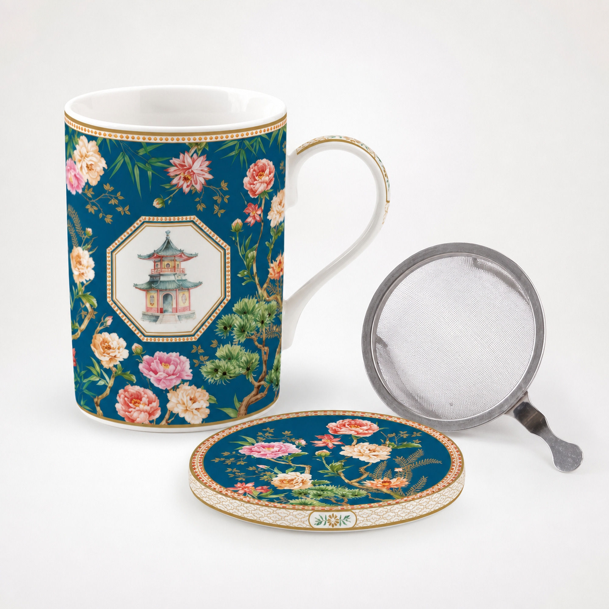 mug 350ml avec couvercle et infuseur jardins d'orient Mug 350ml avec couvercle et infuseur Jardins d’Orient
