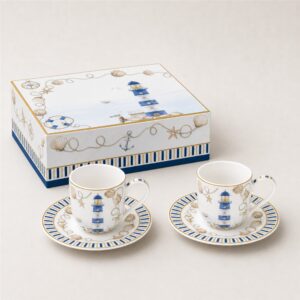 Set 2 tasses café 110ml Blue Lighthouse
