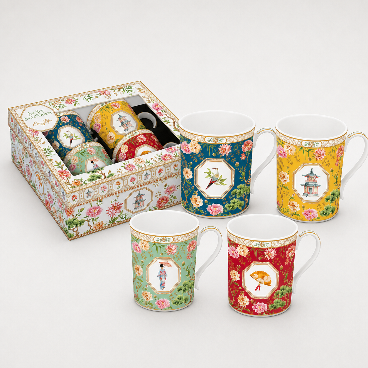 set 4 mugs 300ml jardins d'orient set 4 mugs 300ml jardins d'orient