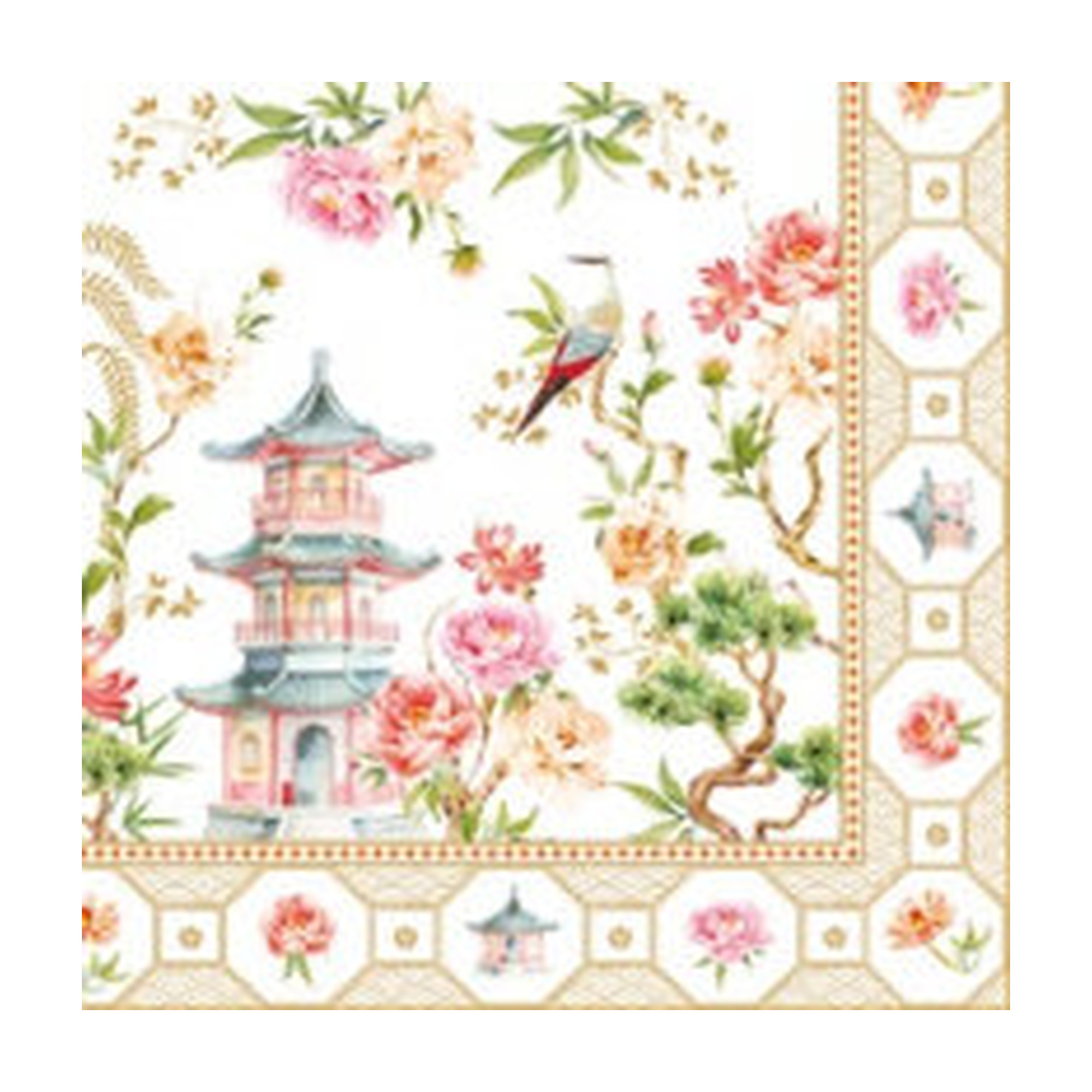 pack 20 serviettes papier 33×33 jardins d'orient Pack 20 serviettes papier 33×33 Jardins d’Orient