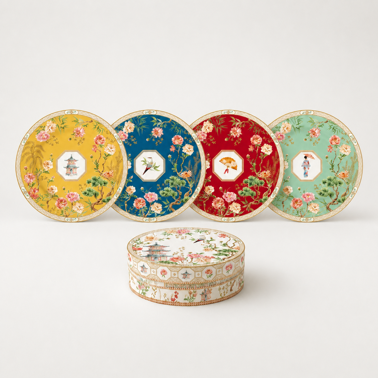 set 4 assiettes à dessert Ø 19 jardins d'orient set 4 assiettes à dessert Ø 19 jardins d'orient