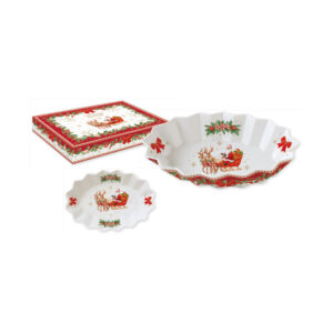 Plat ovale en porcelaine 25x17 h4,5 cm — collection Héritage Christmas Easy Life