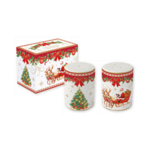 Set salière et poivrière en porcelaine h7 cm — collection Héritage Christmas Easy Life