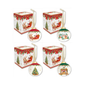 Boule de Noël en céramique 4 modèles assortis Ø7 cm — collection Héritage Christmas Easy Life
