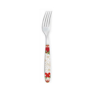 Fourchette en acier manche décoré porcelaine — collection Héritage Christmas Easy Life