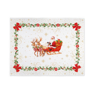 Plaid en polyester blanc traîneau 170x130 cm — collection Héritage Christmas Easy Life