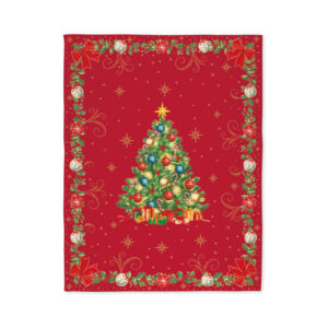 Plaid en polyester rouge sapin 130x170 cm — collection Héritage Christmas Easy Life