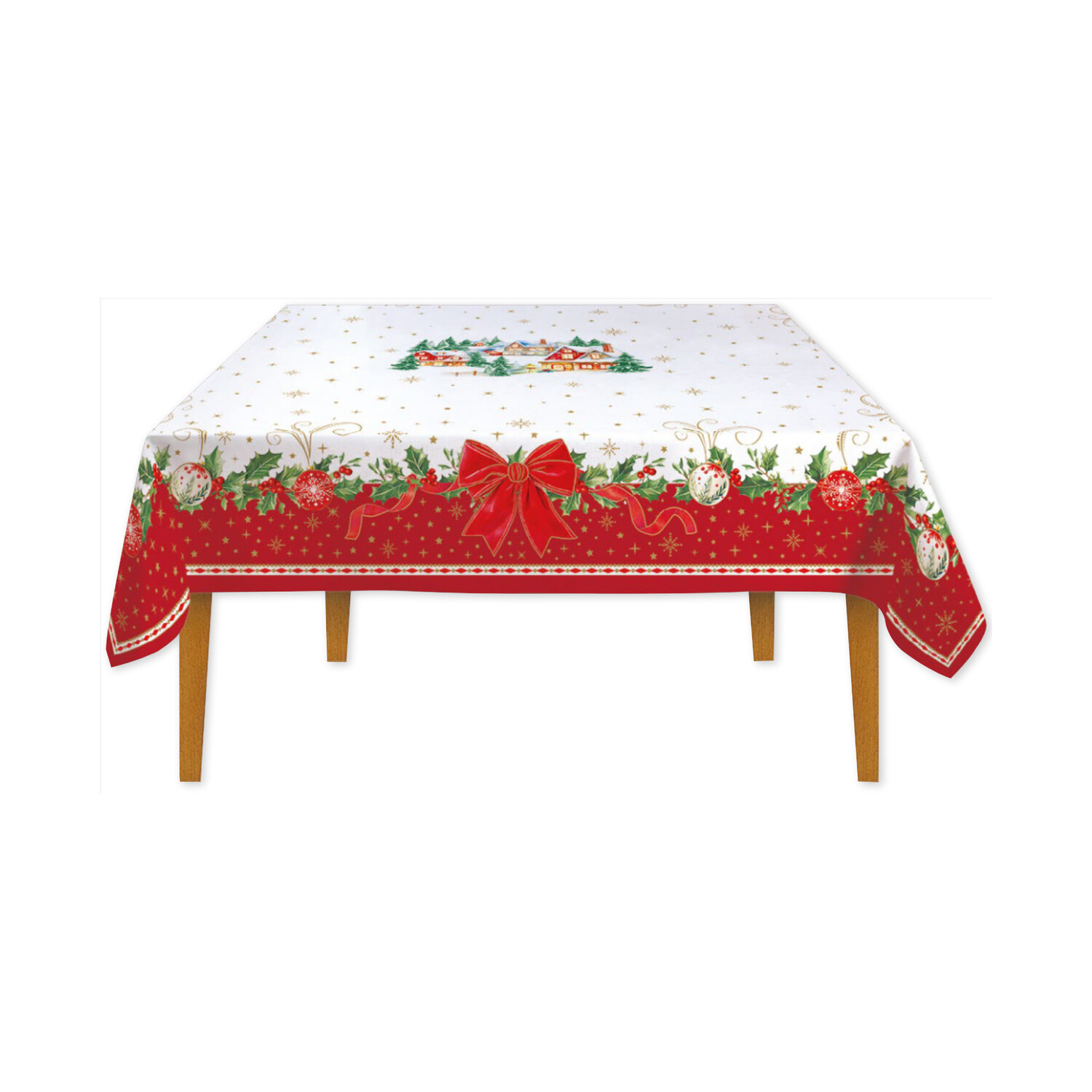 Nappe 6 personnes 100% coton 145x180 cm — collection Héritage Christmas Easy Life