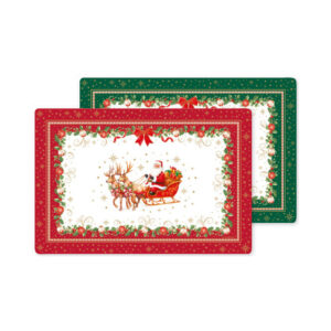 Set de table polypropylène recto verso rouge et vert 45x30 cm — collection Héritage Christmas Easy Life