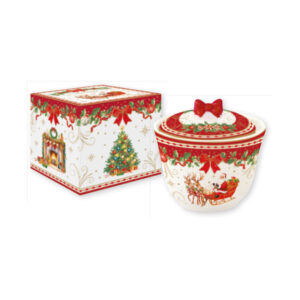 Sucrier en porcelaine avec couvercle 200 ml — collection Héritage Christmas Easy Life