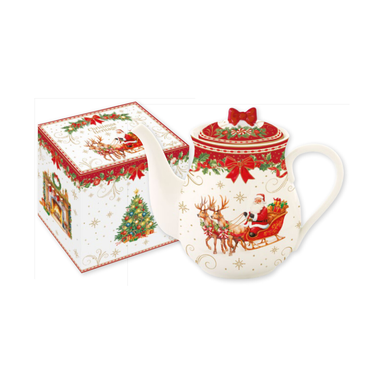 Théière en porcelaine 900 ml — collection Héritage Christmas Easy Life
