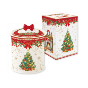 Boîte bocal en porcelaine avec couvercle Ø11 h14 cm — collection Héritage Christmas Easy Life