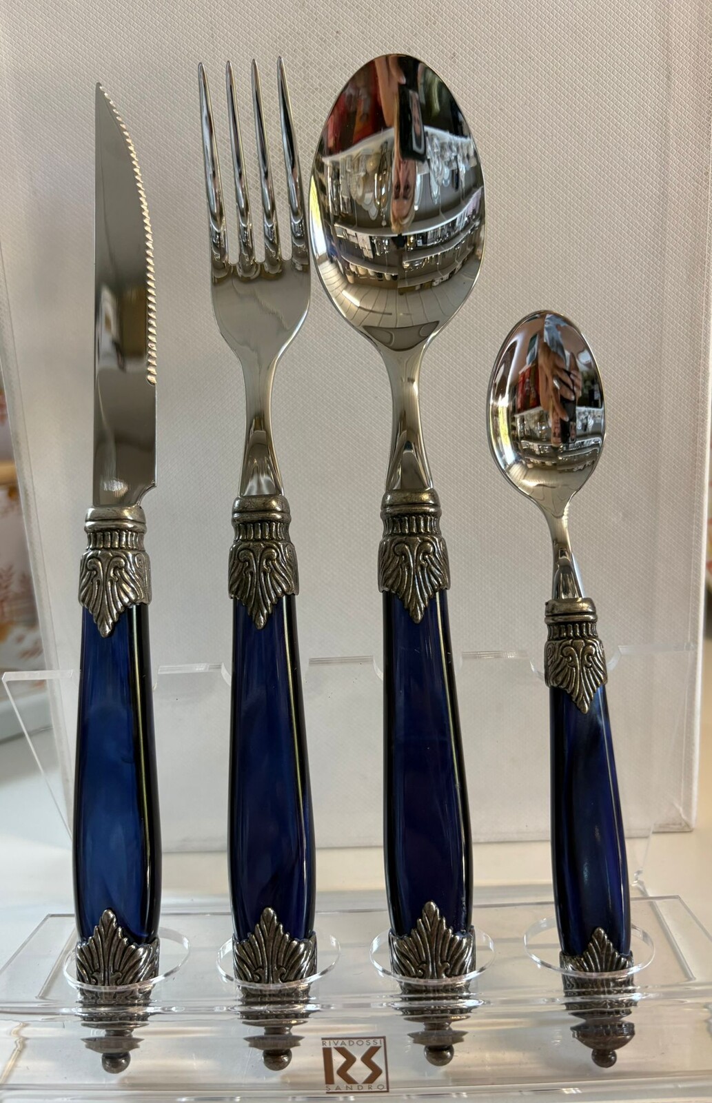 Couverts Rivadossi Classic manche bleu nuit