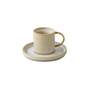 Tasse à café et sous-tasse Domus en grès beige - 100 ml - Easy Life