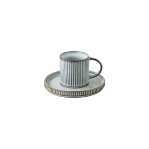 Tasse à café et sous-tasse Domus en grès gris - 100 ml - Easy Life