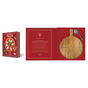 Coffret Pizza Gift Novels - Planche Acacia 42×32 & Roulette - Easy Life