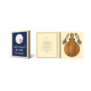Coffret Fromage Gift Novels - Planche Acacia 26×17 & 2 Couteaux - Easy Life