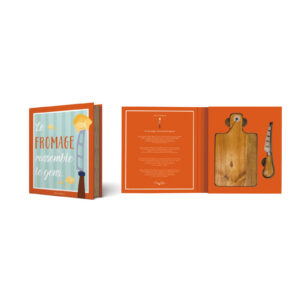 Coffret Fromage Gift Novels - Planche Acacia 19×11 & Couteau - Easy Life