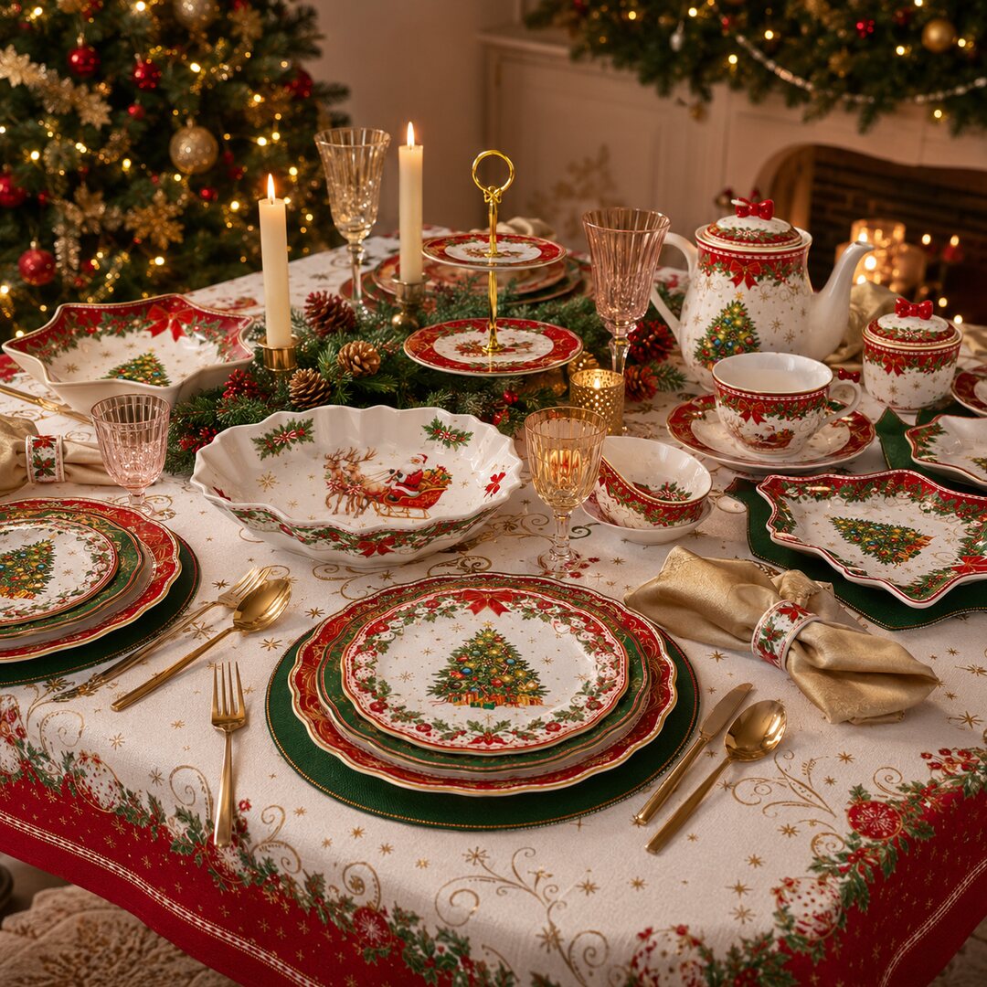 Table de Noël dressée collection Héritage Christmas Maison H Luxury