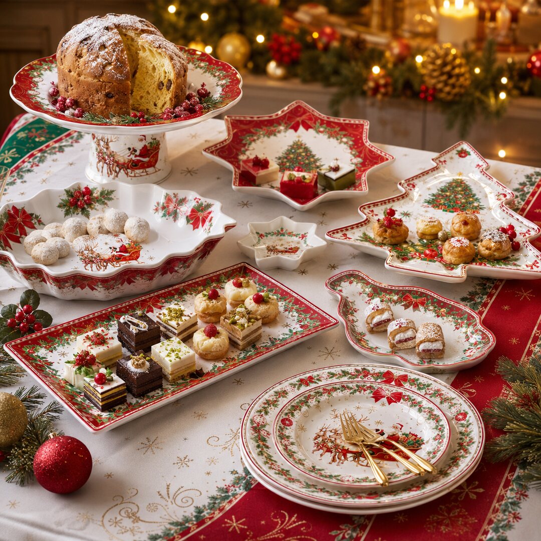 Plats et desserts de fête porcelaine Héritage Christmas