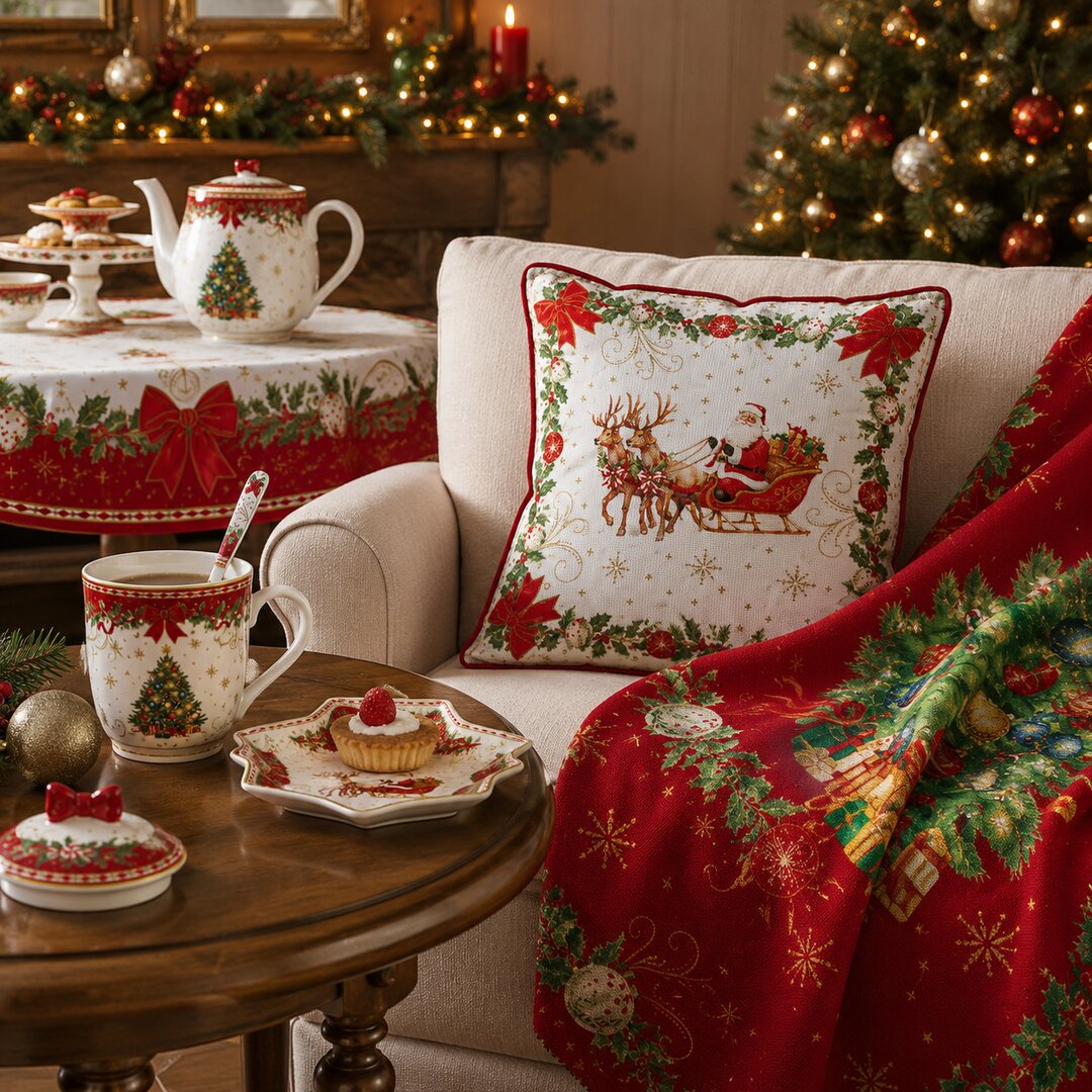 Coussin et textile de Noël Héritage Christmas au salon