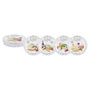 Set de 4 assiettes à fromage Les Fromages en porcelaine - Ø 19 cm - Easy Life