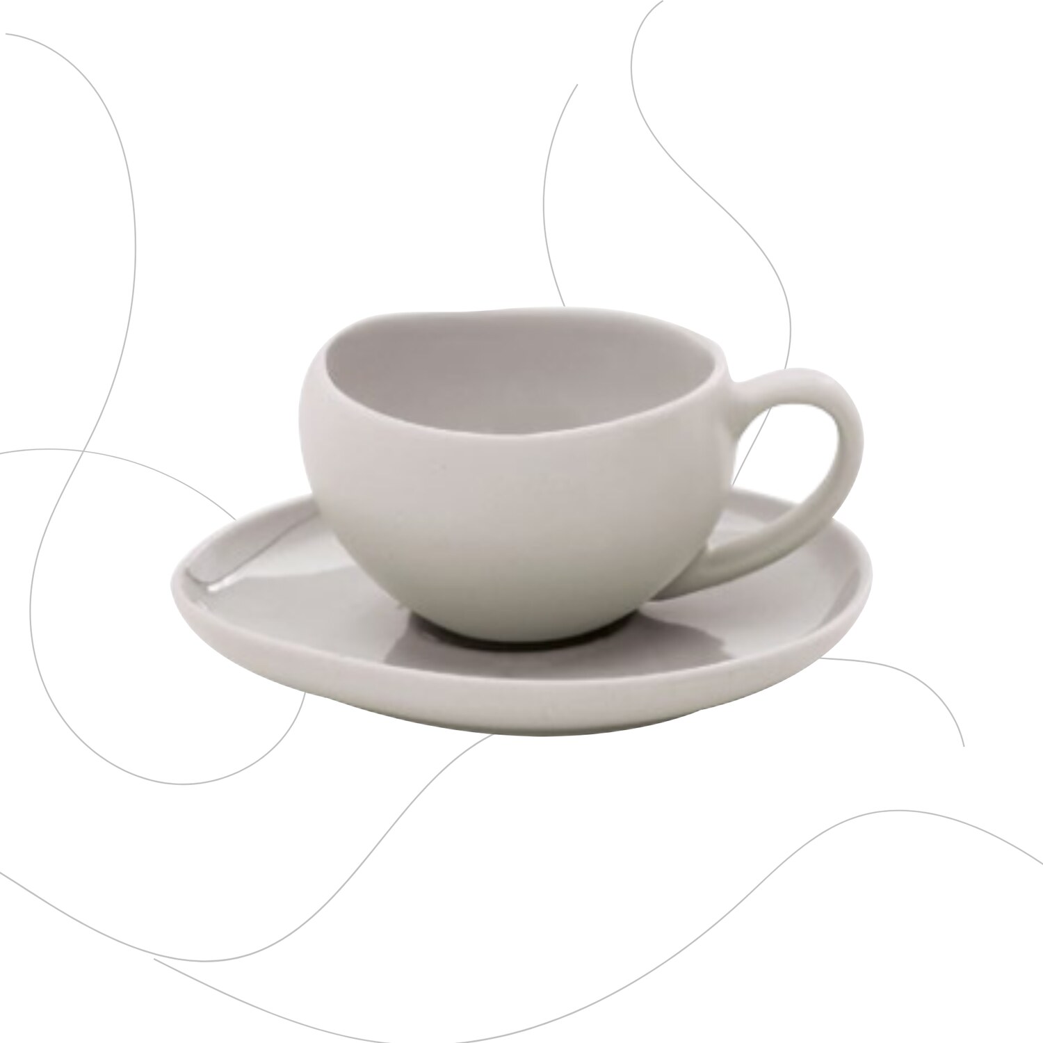 Tasse à café et sous-tasse Organica en grès argile - 90 ml - Easy Life