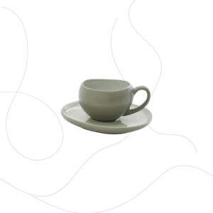 Tasse à café et sous-tasse Organica en grès sauge - 90 ml - Easy Life